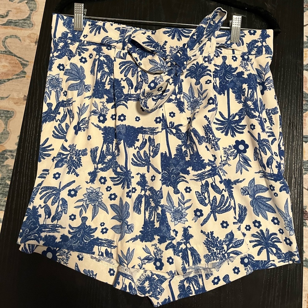 Blue & White Patterned Shorts - Picture 3 of 4